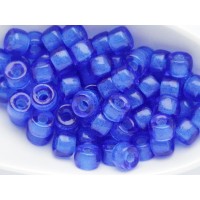 6x4mm Pony Beads Cobalt Blue large hole ~2mm 30pcs.