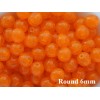 6mm Druk Round Milky Orange 50pcs